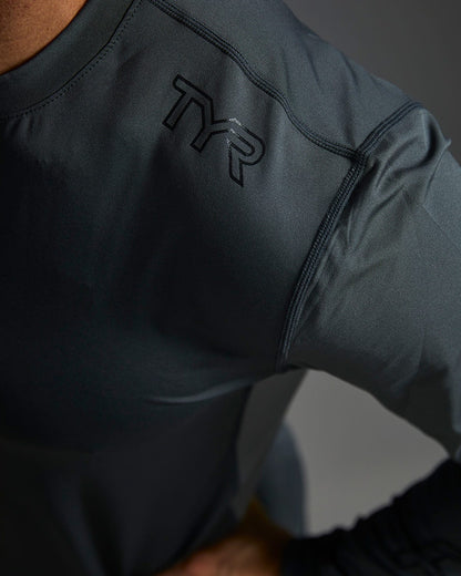  TYR SunDefense™ Men's Vented Long Sleeve Crew Shirt - Solid