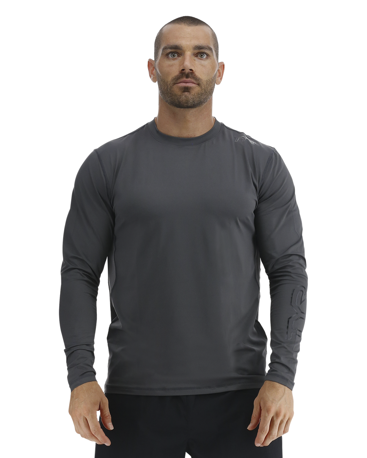  TYR SunDefense™ Men's Vented Long Sleeve Crew Shirt - Solid