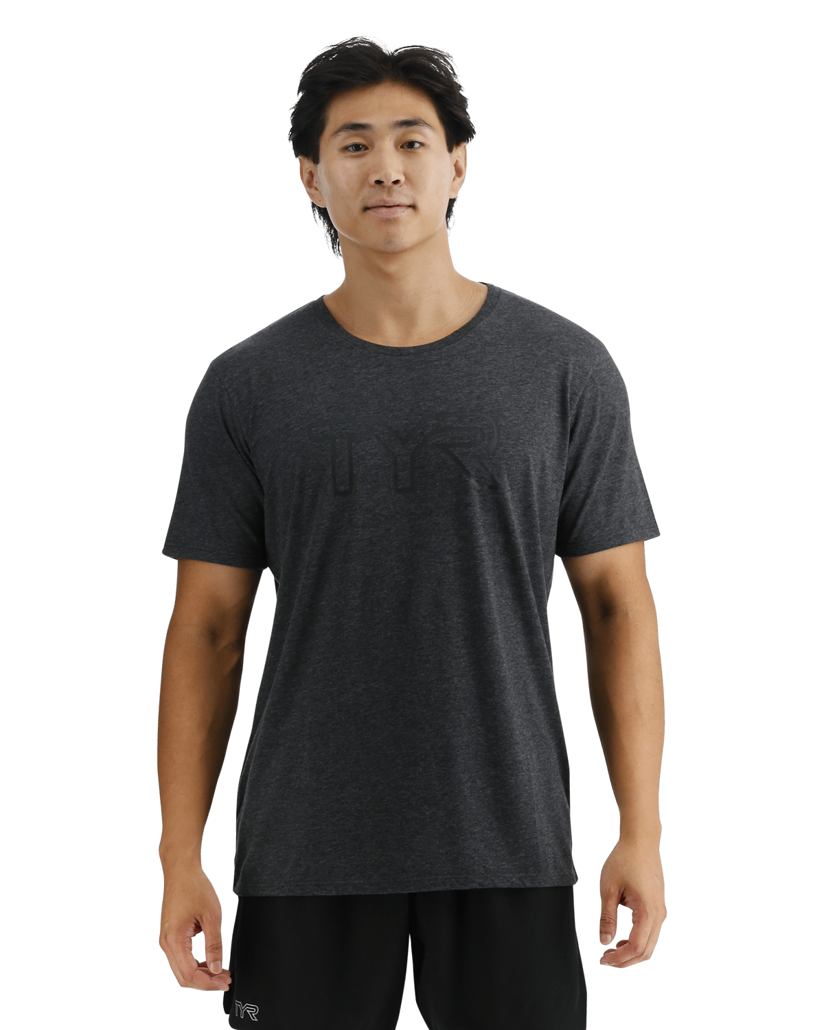  TYR UltraSoft Men's Big Logo Tri-Blend Tech Tee