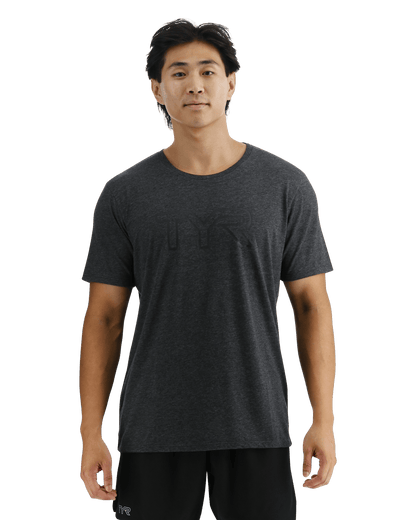  TYR UltraSoft Men's Big Logo Tri-Blend Tech Tee