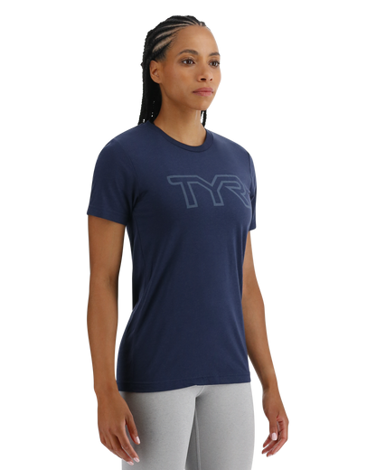 TYR UltraSoft Women's Big Logo Tri-Blend Tech Tee