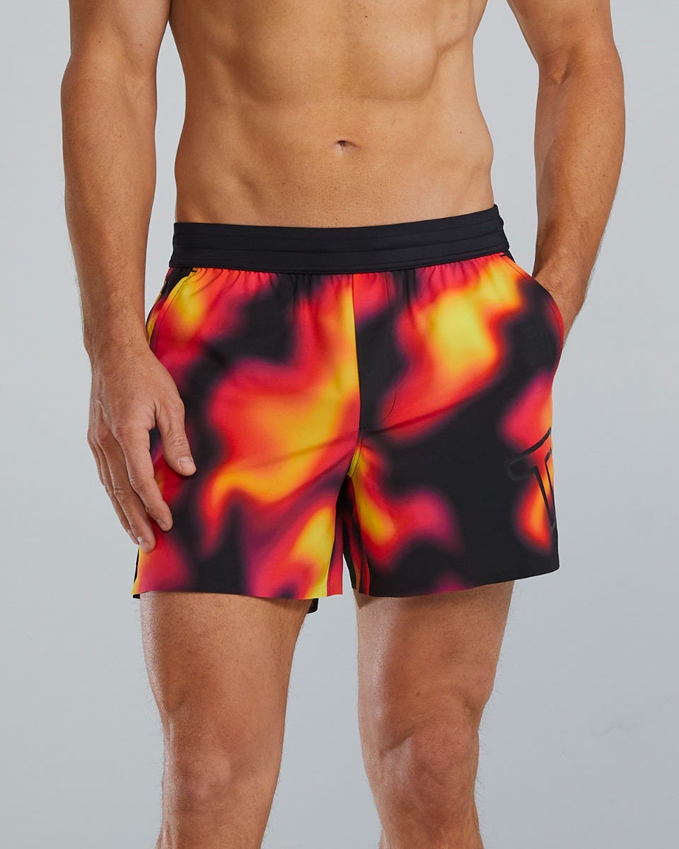  TYR Hydrosphereª Men's Unlined 5" Unbroken Shorts - Molten