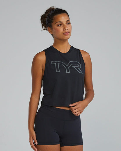  TYR ClimaDry™ Women's Cropped Tech Tank - Solid / Heather