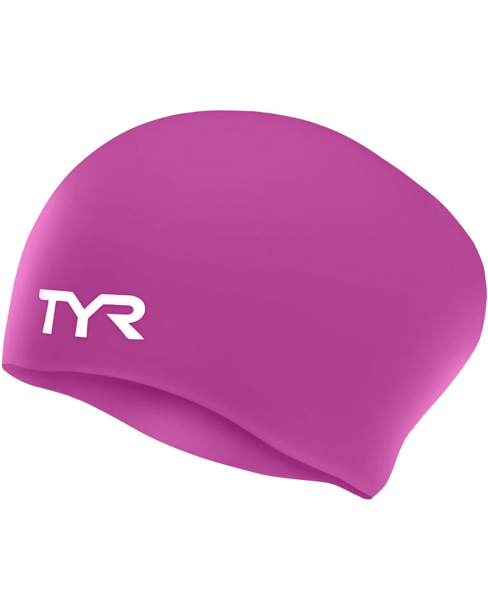  TYR Adult Long Hair Silicone Wrinkle-Free Swim Cap