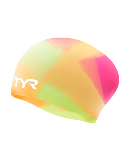  TYR Youth Long Hair Silicone Swim Cap - Tie Dye