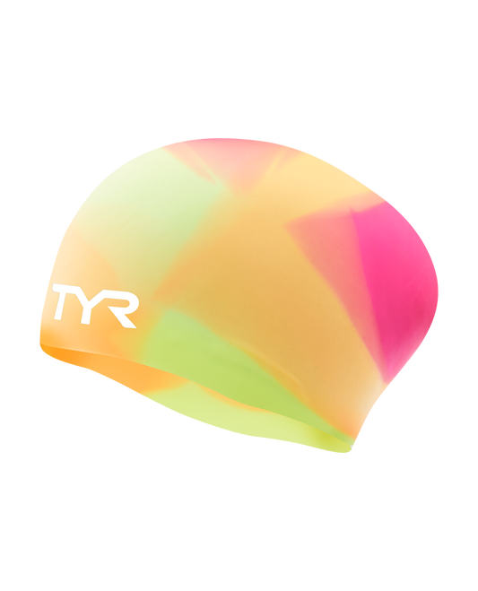  TYR Youth Long Hair Silicone Swim Cap - Tie Dye