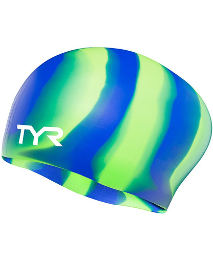  TYR Adult Silicone Long Hair Wrinkle-Free Swim Cap