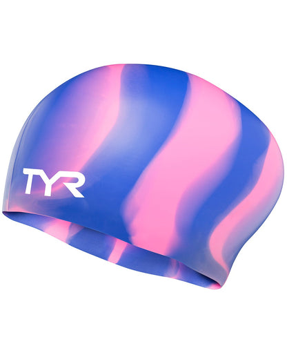  TYR Adult Silicone Long Hair Wrinkle-Free Swim Cap