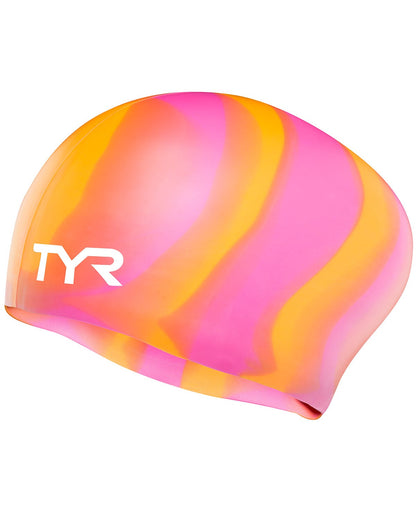  TYR Adult Silicone Long Hair Wrinkle-Free Swim Cap