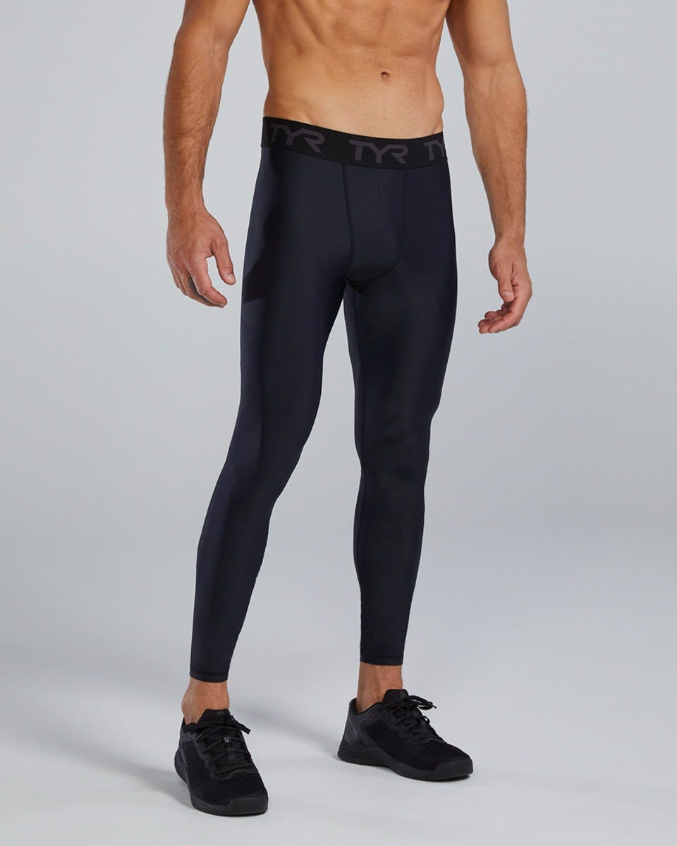  TYR Men's Full Length Compression Leggings - Solid