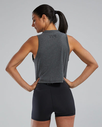 TYR UltraSoft Women's Graphic Crop Tank Distressed TYR Brick