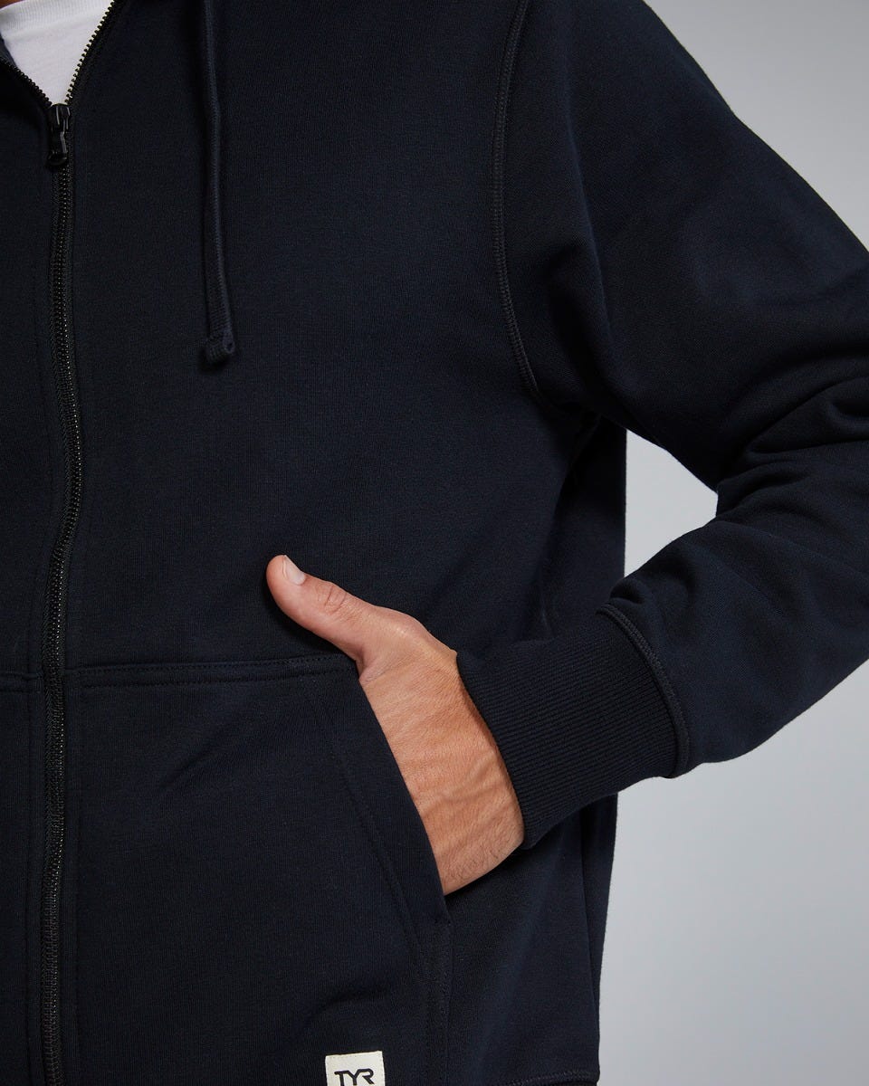  TYR UltraSoft Men's Heavyweight Terry Full-Zip Hoodie - Solid