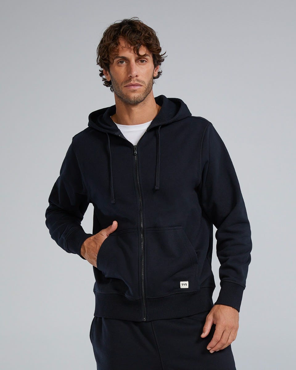  TYR UltraSoft Men's Heavyweight Terry Full-Zip Hoodie - Solid