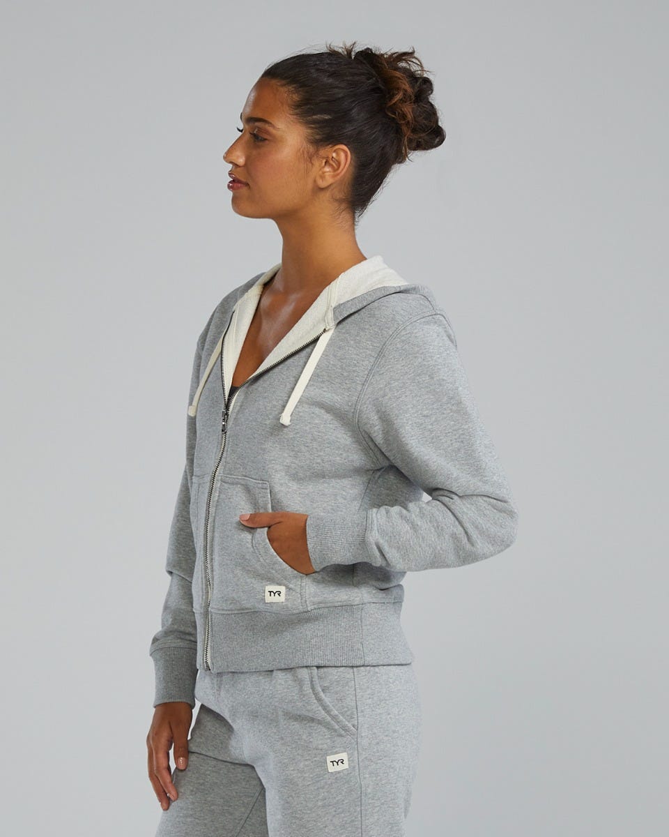  TYR UltraSoft Women's Heavyweight Terry Full-Zip Hoodie - Solid