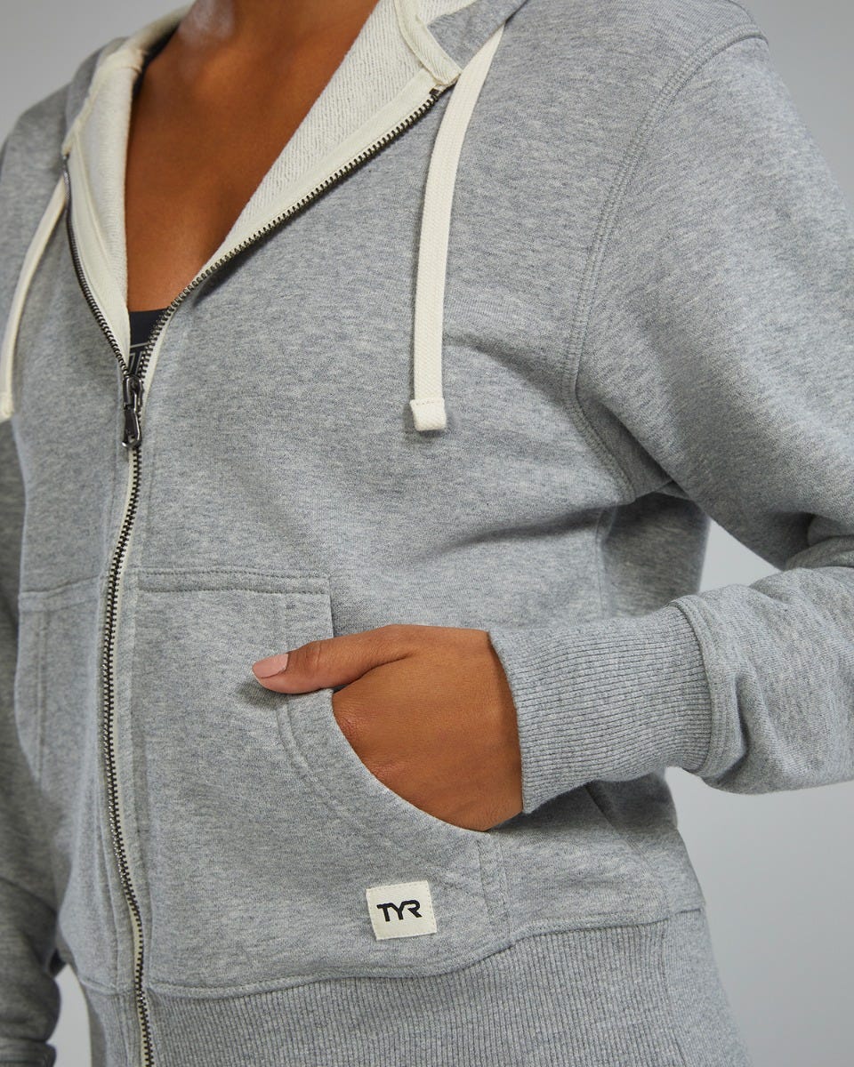  TYR UltraSoft Women's Heavyweight Terry Full-Zip Hoodie - Solid