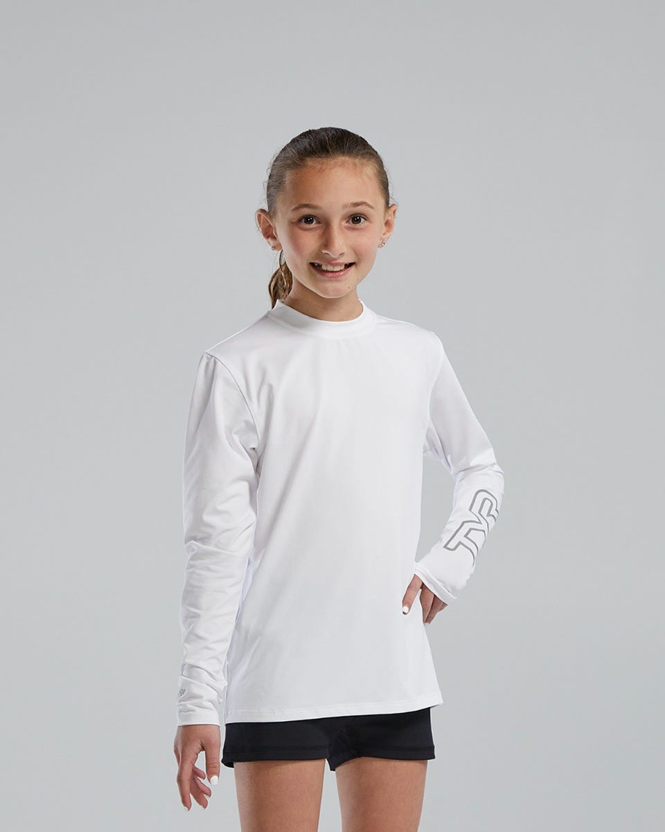  TYR SunDefense™ Kids' Long Sleeve Crew - Solid
