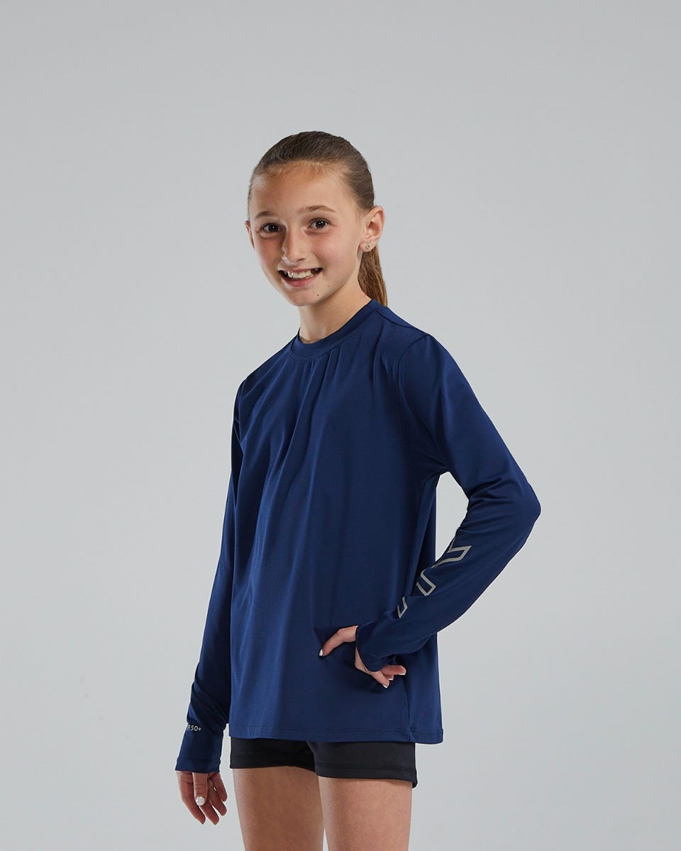  TYR SunDefense™ Kids' Long Sleeve Crew - Solid