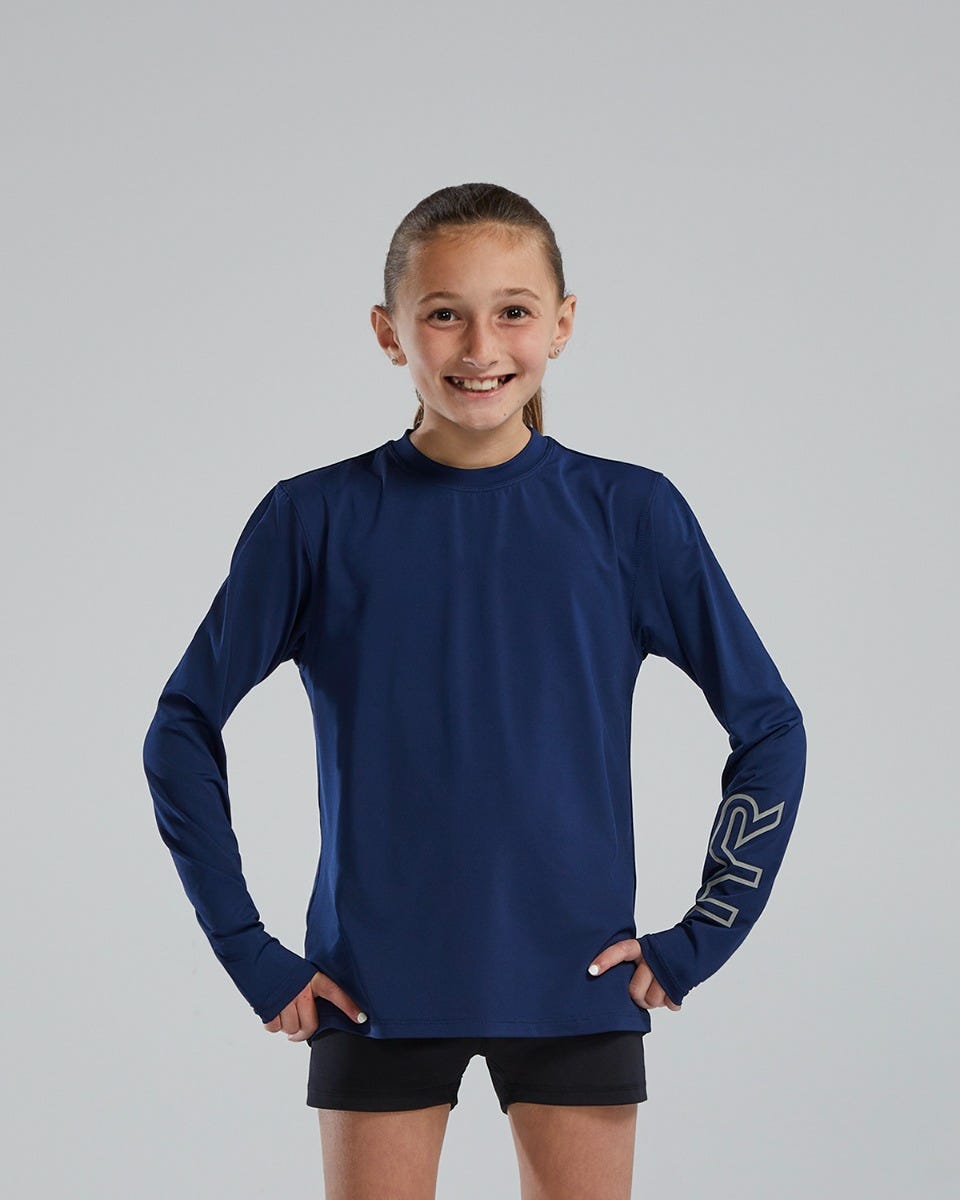  TYR SunDefense™ Kids' Long Sleeve Crew - Solid