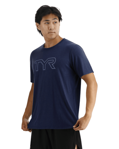  TYR UltraSoft Men's Big Logo Tri-Blend Tech Tee