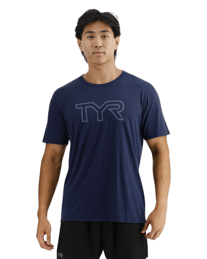  TYR UltraSoft Men's Big Logo Tri-Blend Tech Tee