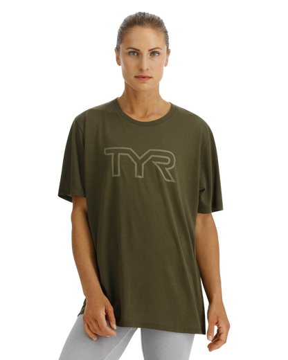  TYR UltraSoft Women's Big Logo Tri-Blend Tech Tee
