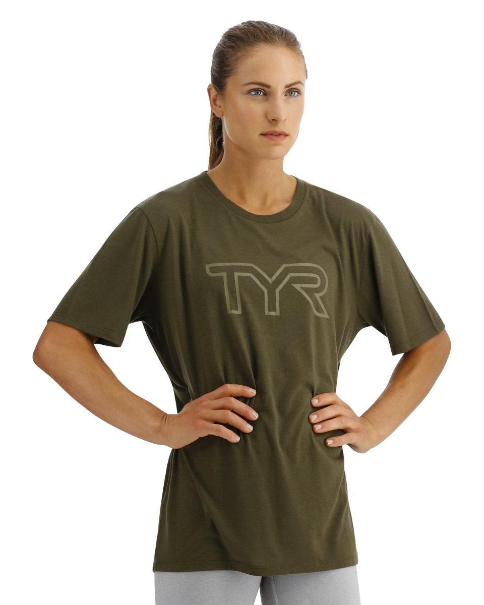 TYR UltraSoft Women's Big Logo Tri-Blend Tech Tee